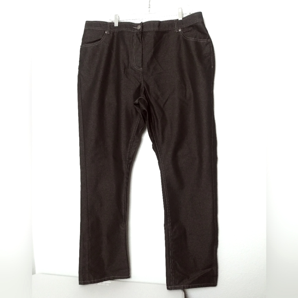 McDonald's Plus Size 22-R Crew Pant Women's Denim Black Color Bird Eye F…